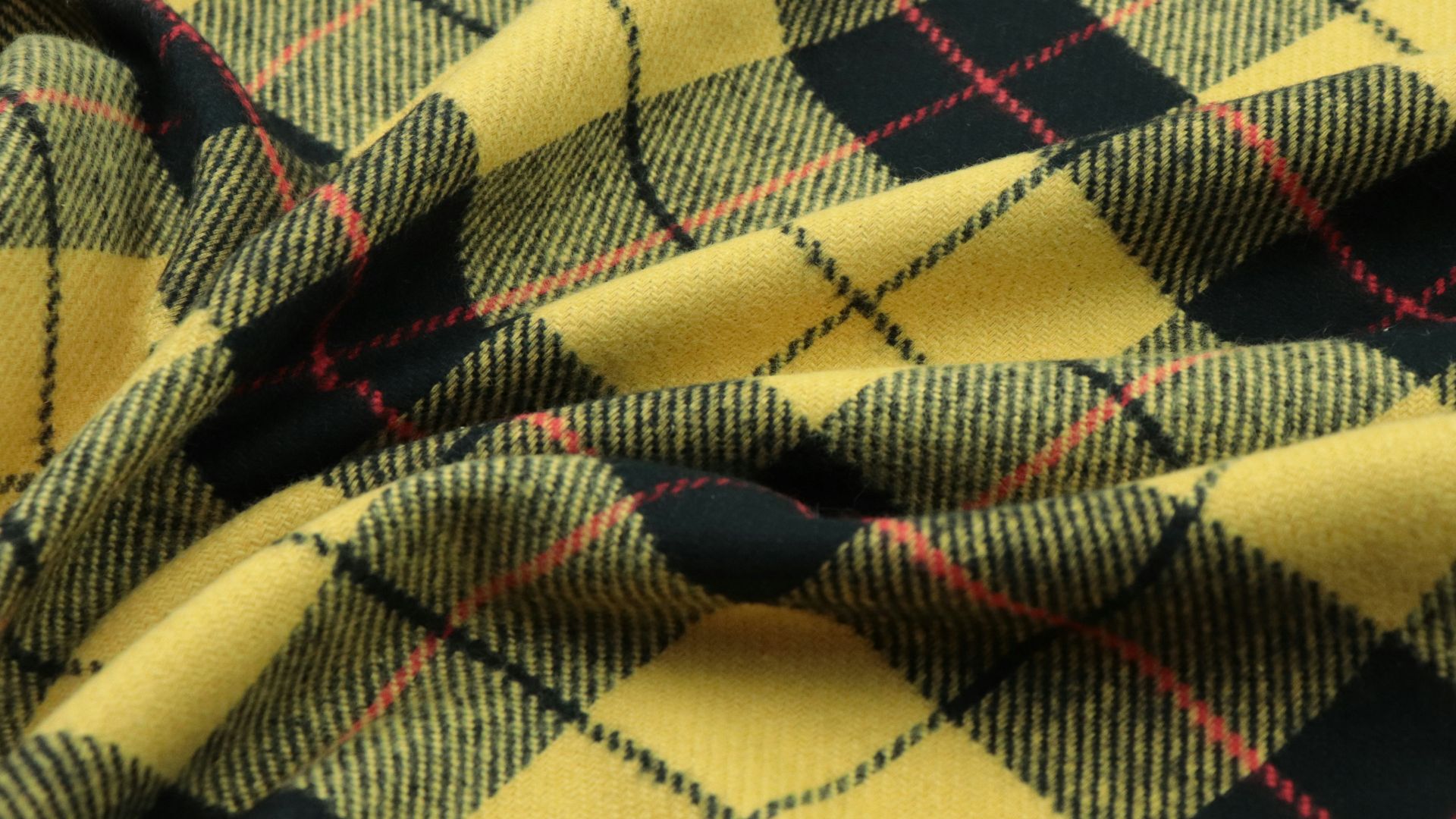 a close up of a yellow and black plaid fabric