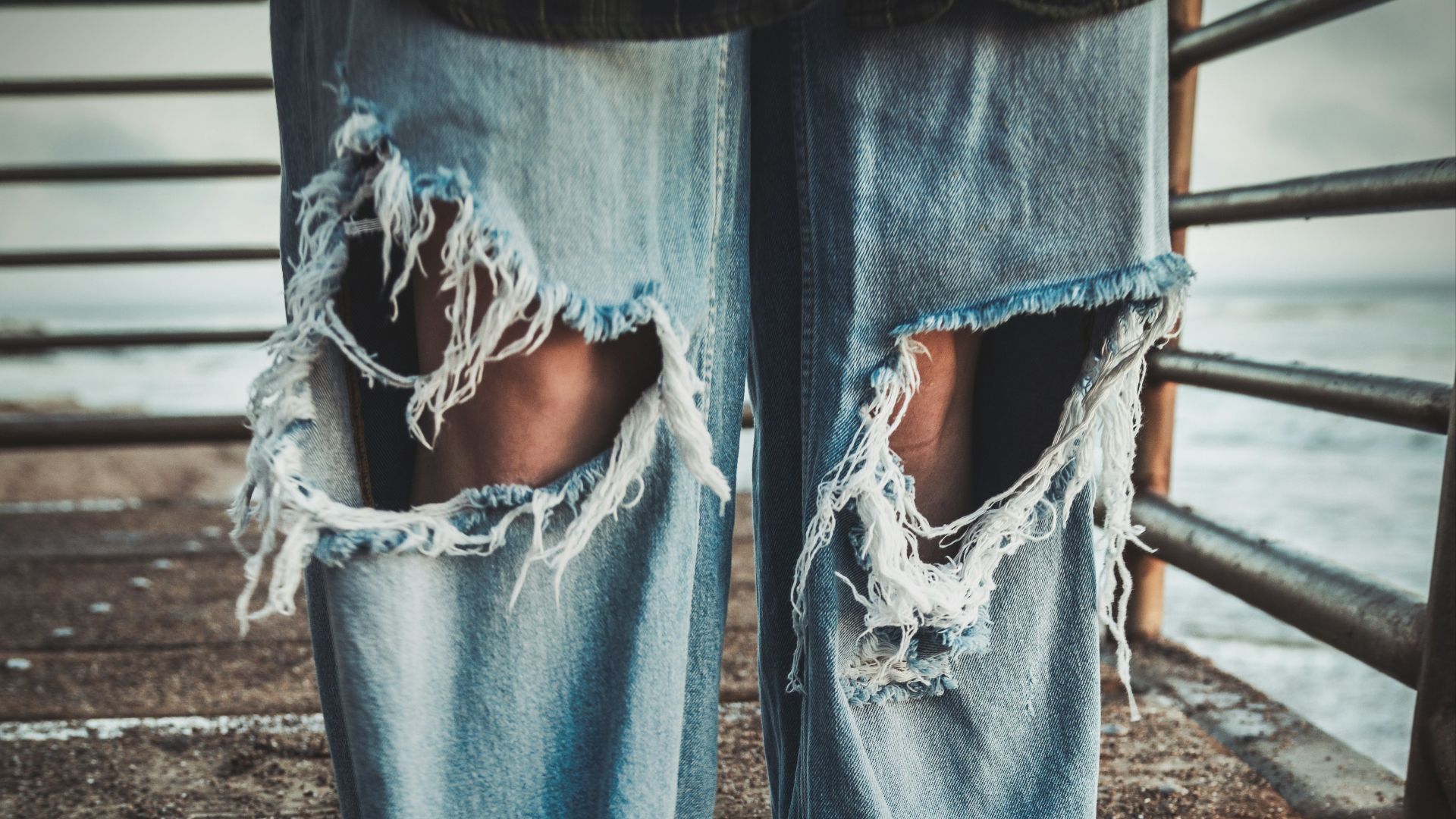 a pair of legs in jeans