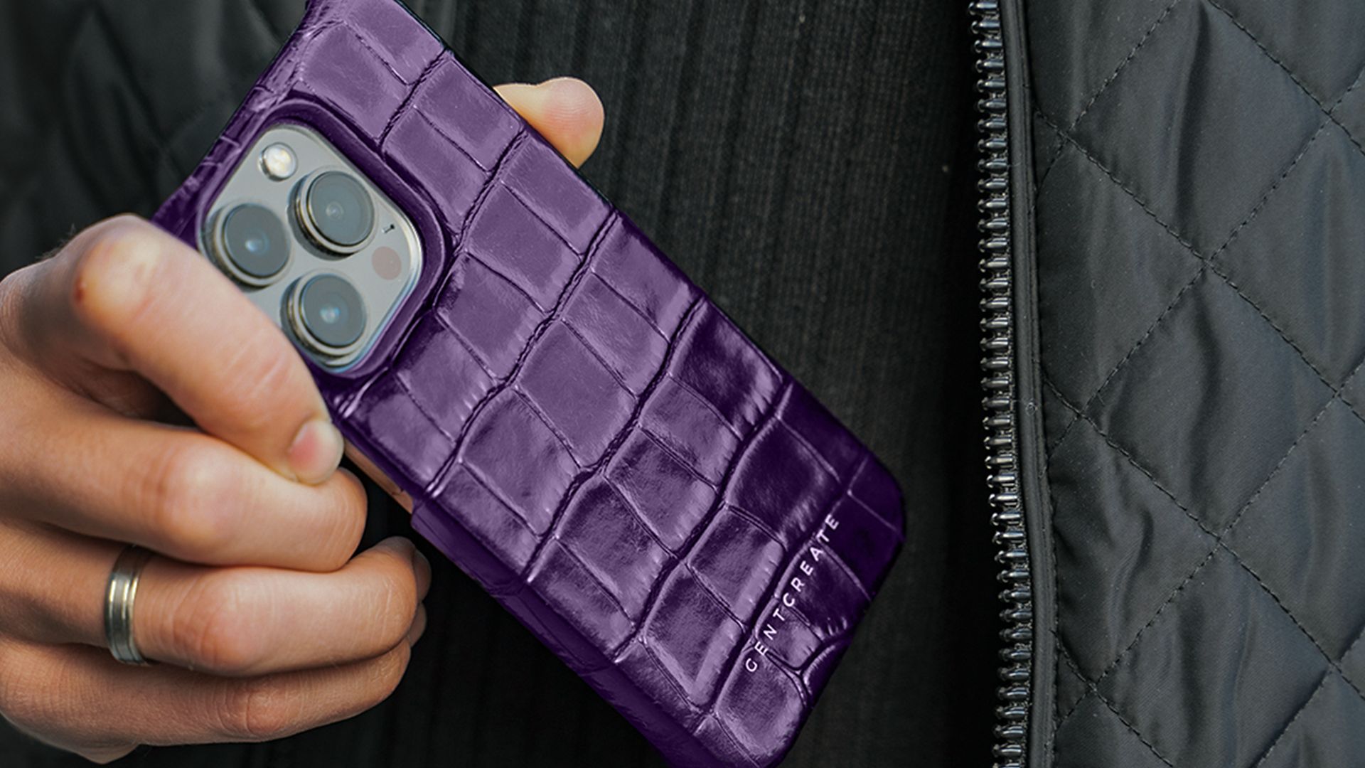 a person holding a purple object