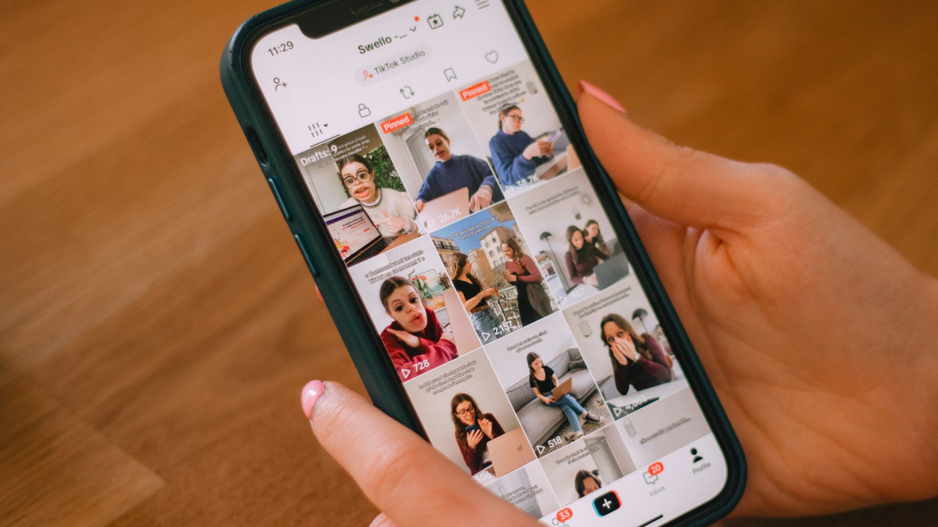 Someone is scrolling through a tiktok feed.