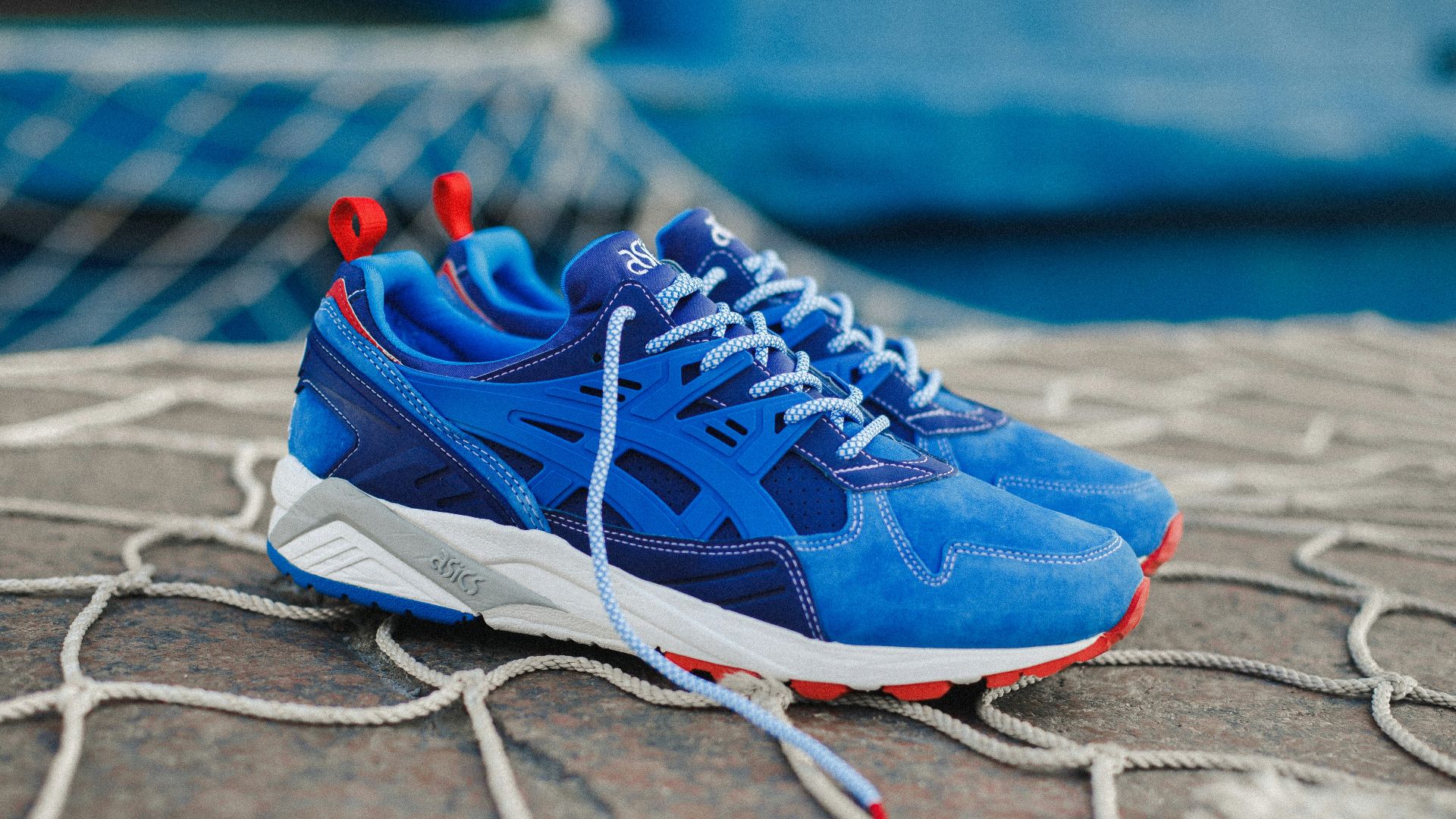 blue Asics shoes