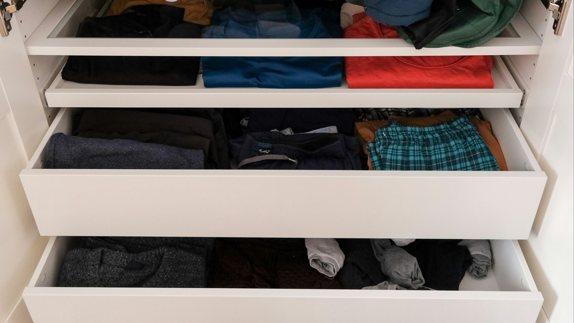 a closet full of clothes