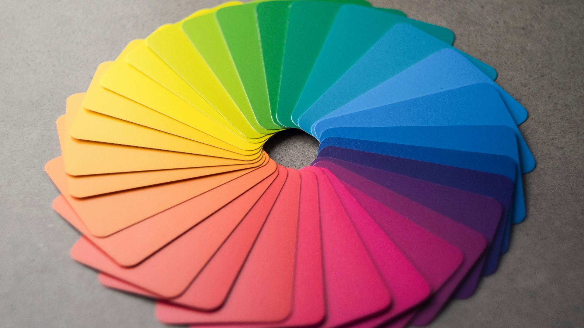 a circle of different colors on a table