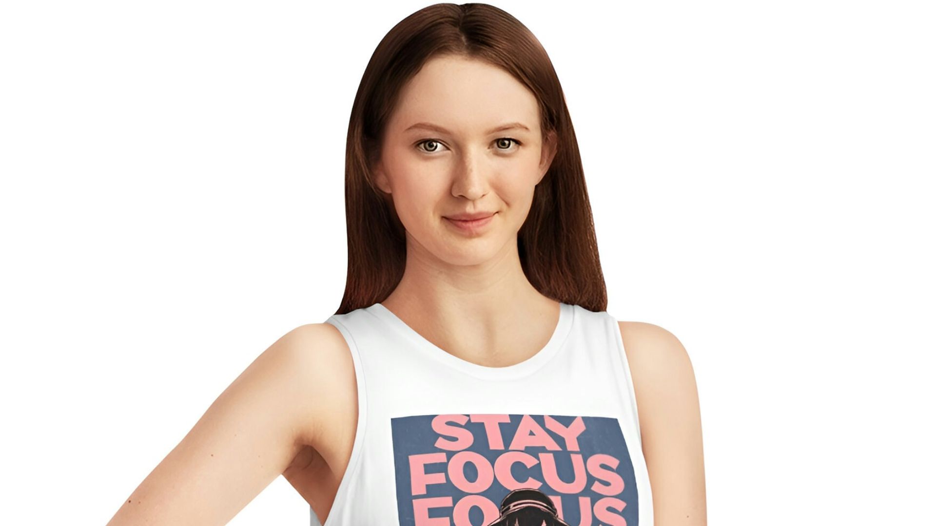 A woman wearing a tank top and leggings