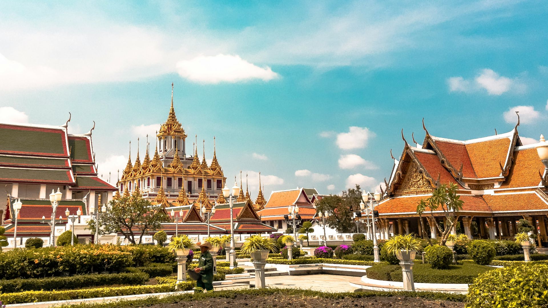 orange temples during daytime