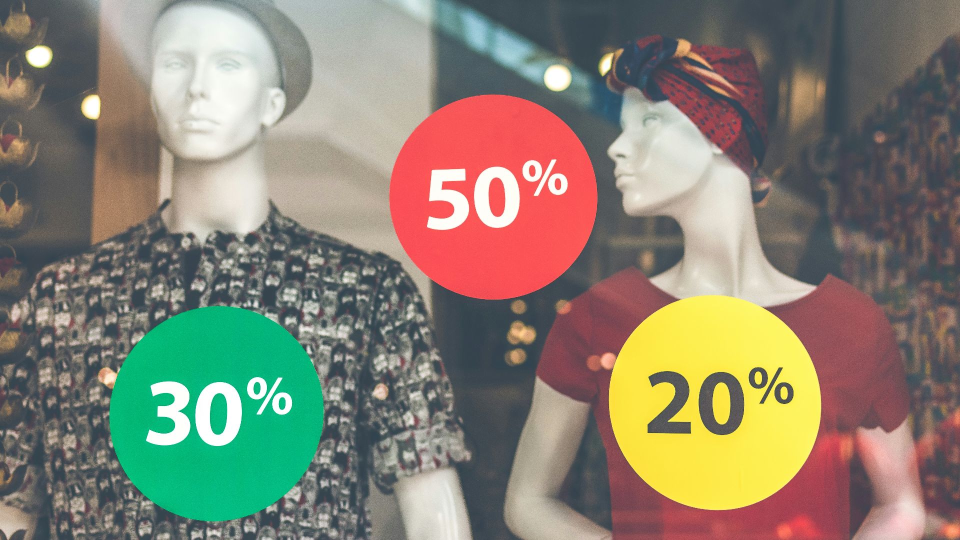 two male and female mannequin wearing clothes