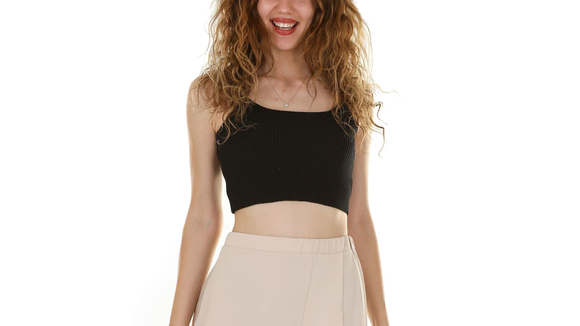 woman in black and white dress