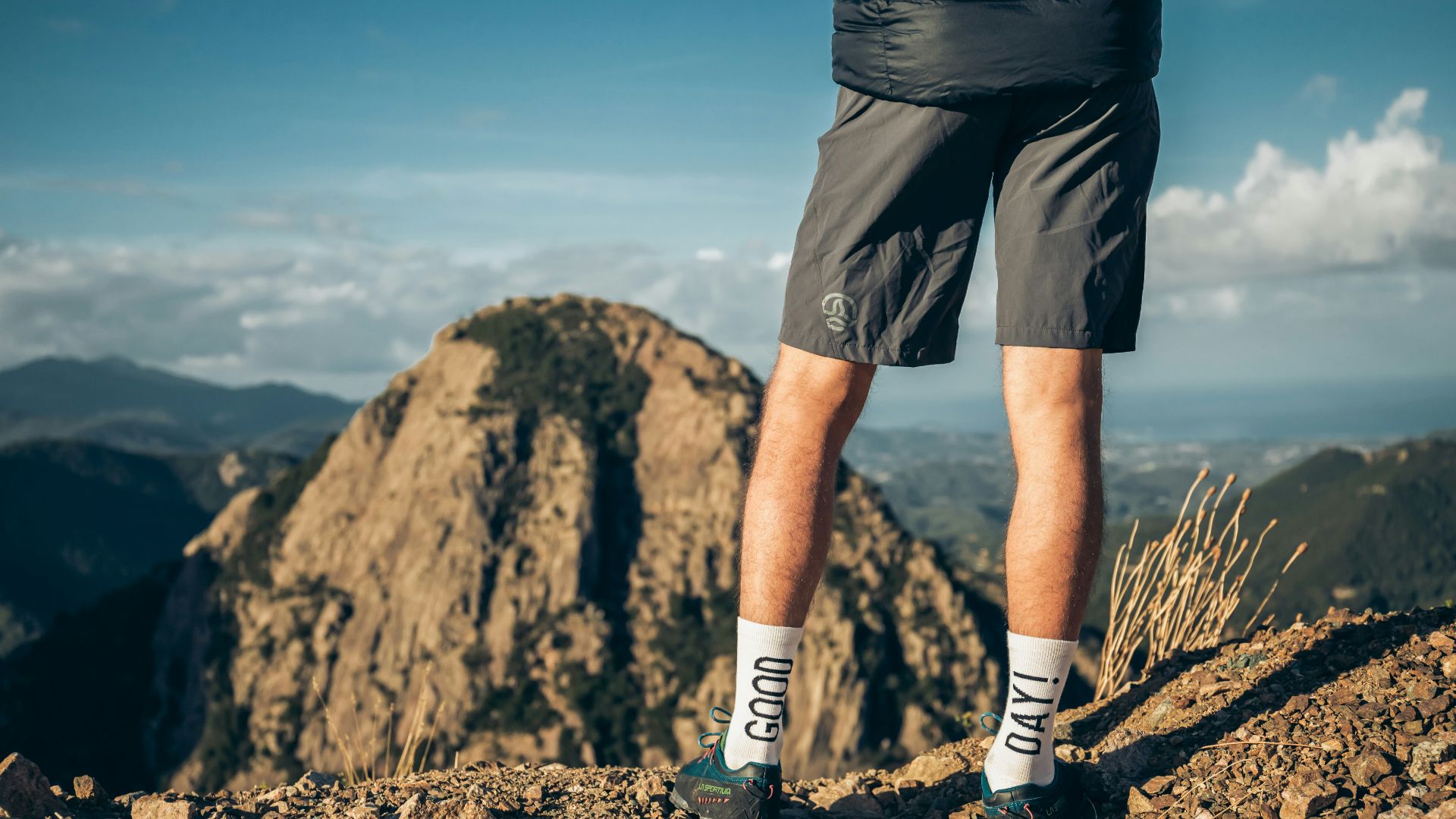 a man standing on a mountain