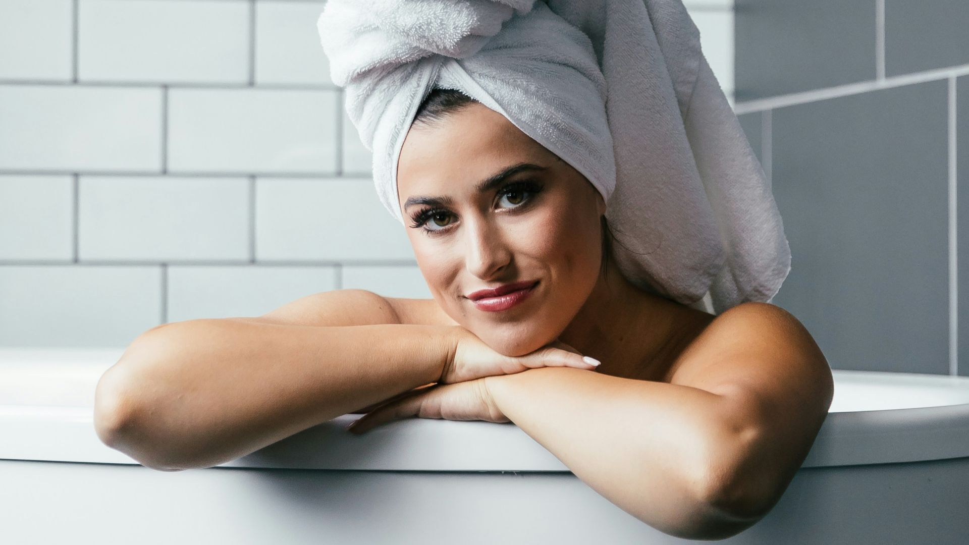 woman inside bathtub
