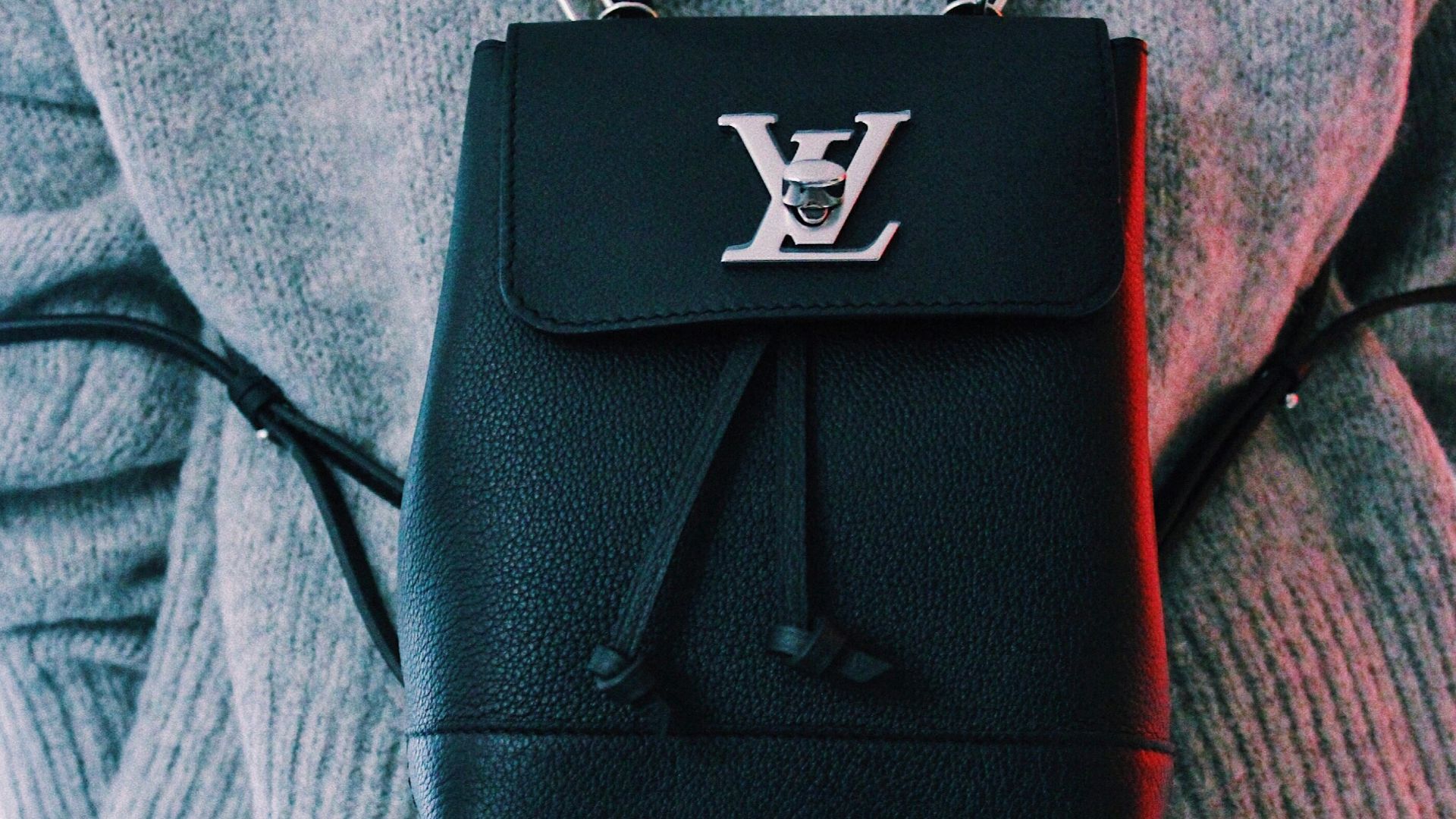 black Louis Vuitton backpack