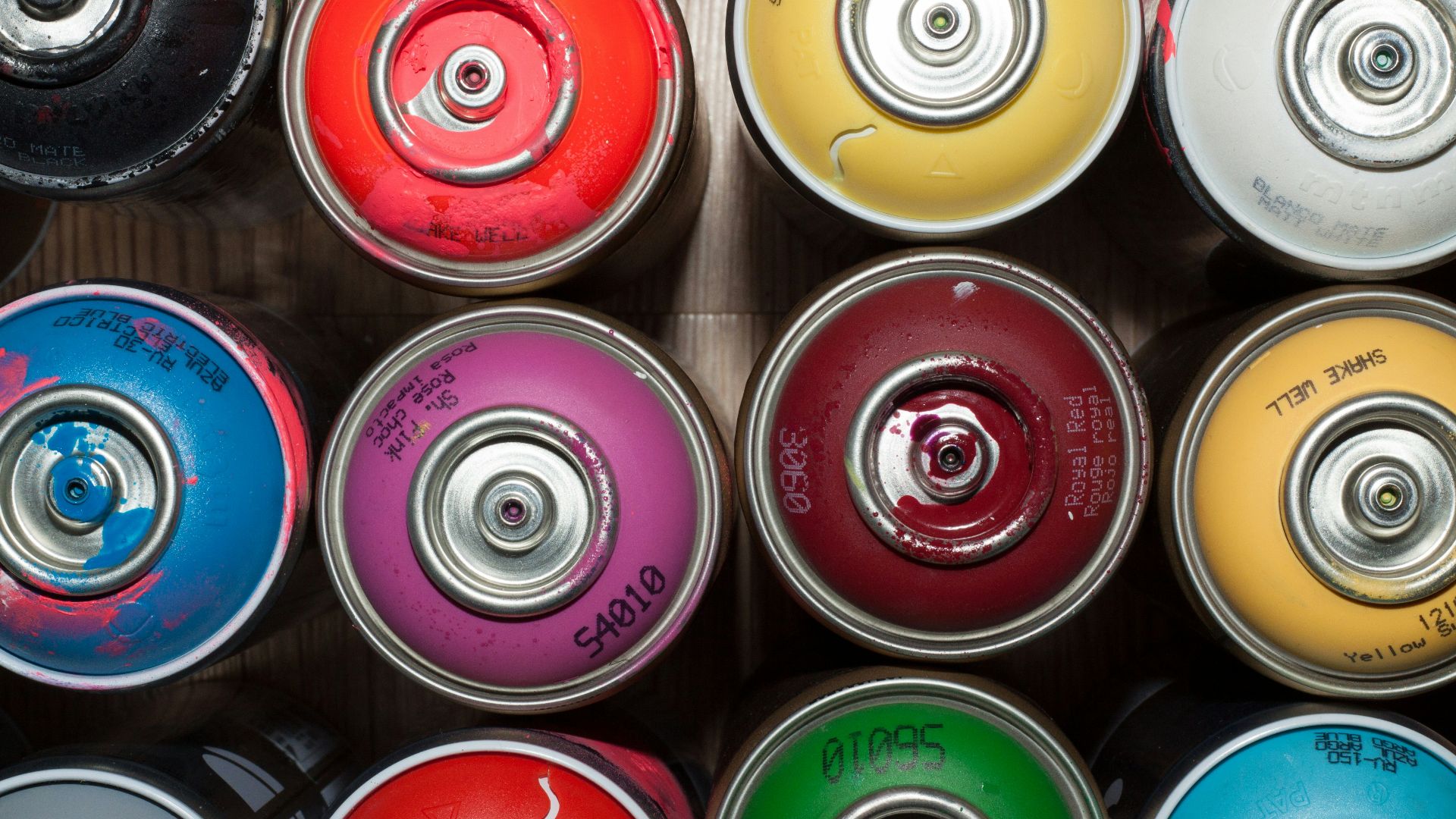 variety of paint spray bottles