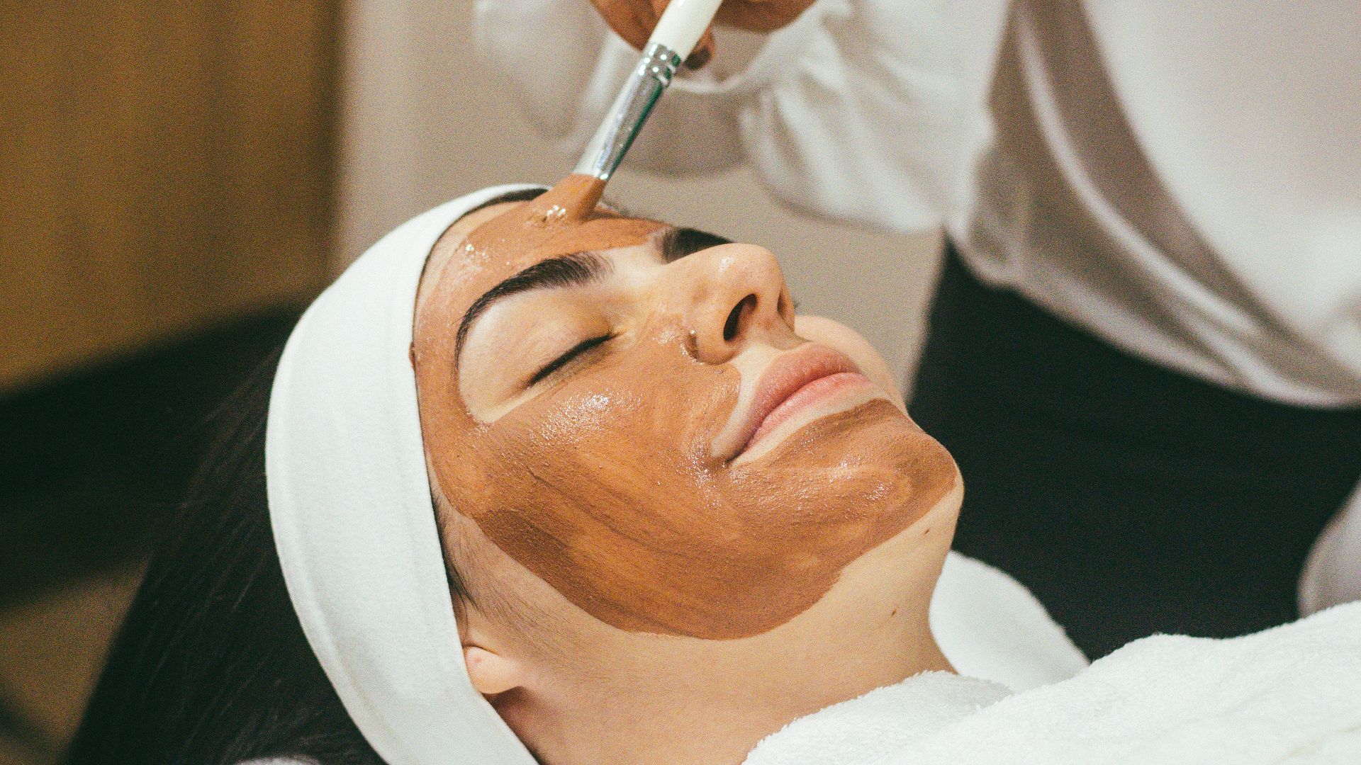 man wearing mud mask