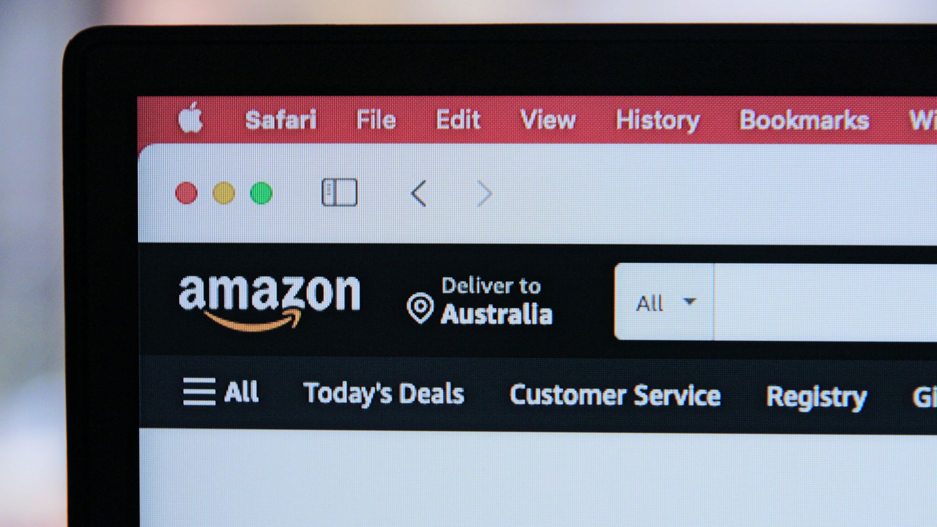 a computer screen with the amazon logo on it