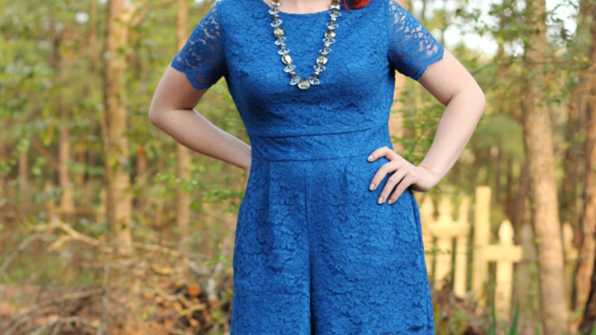 File:Blue Lace New York & Company Romper with Pointed White Bow Shoes (17996476273).jpg