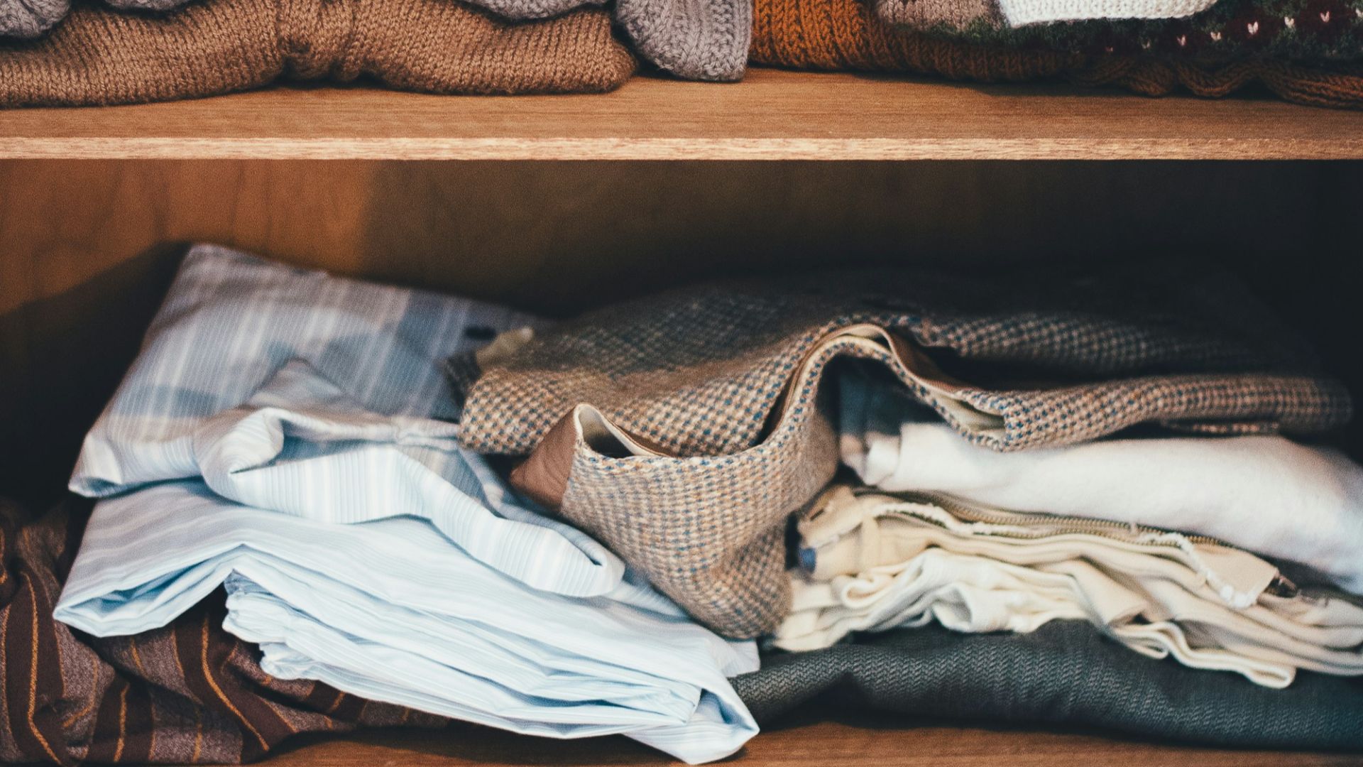 clothes lot on shelf