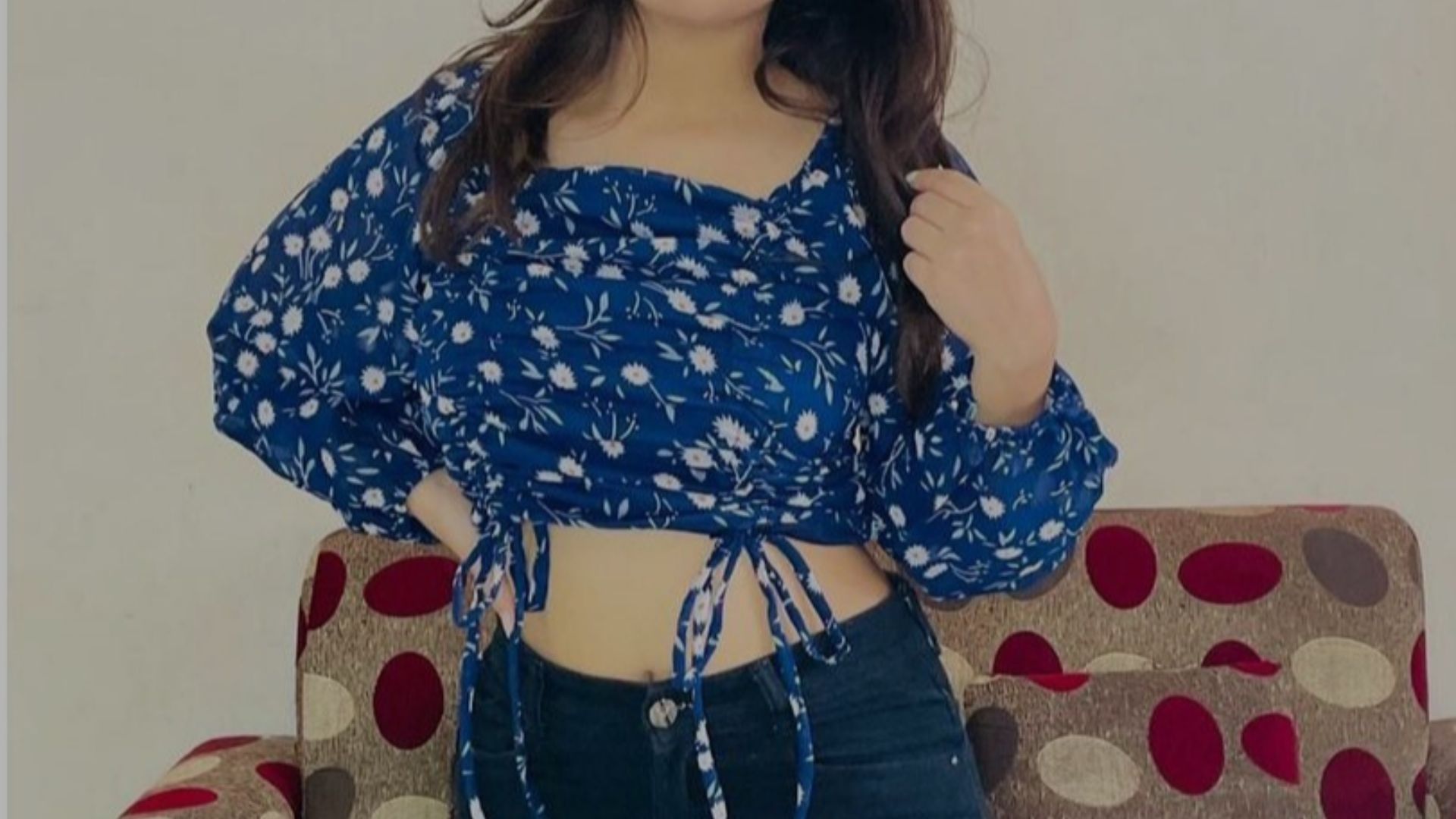 File:Floral Print Ruched Top.jpg