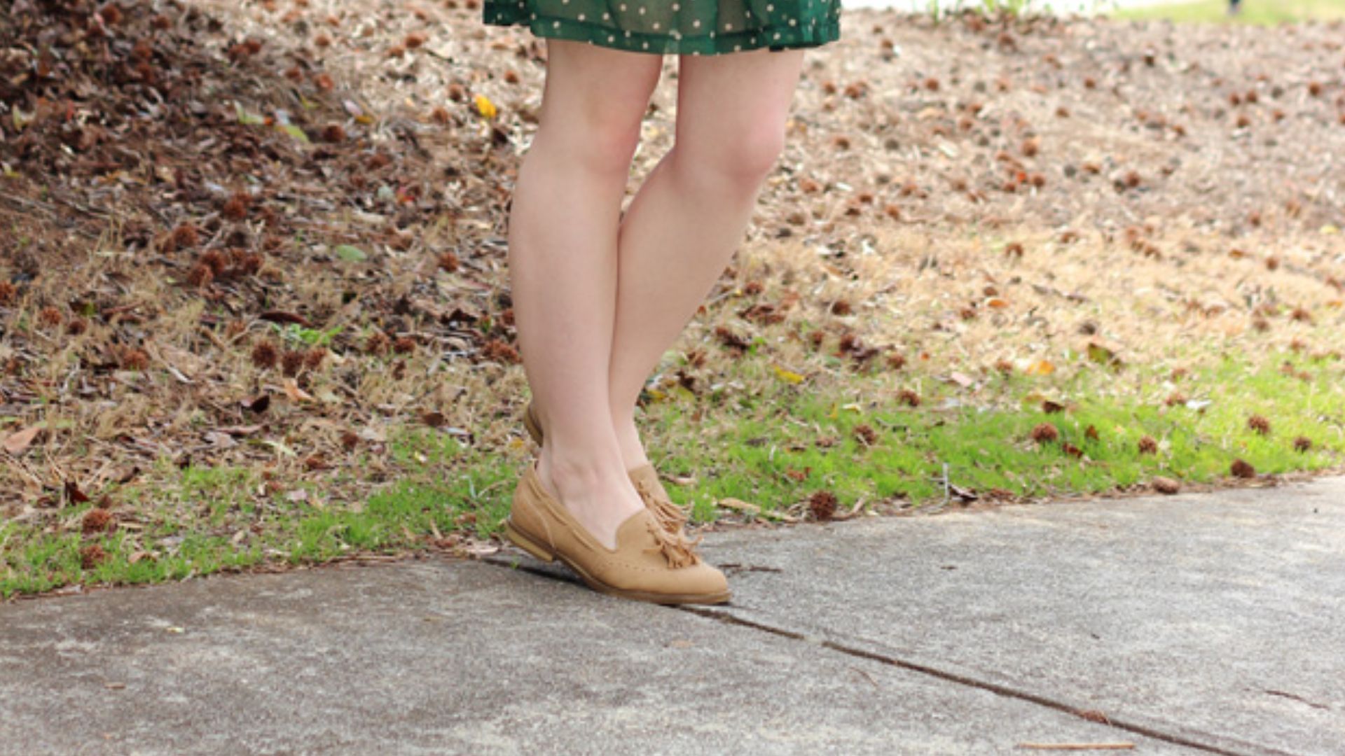 File:St. Patrick's Day Outfit- Dark Green Polka Dot Dress, Brown Belt, Shamrock Hair Clip, and Tan Loafers (16846145752).jpg