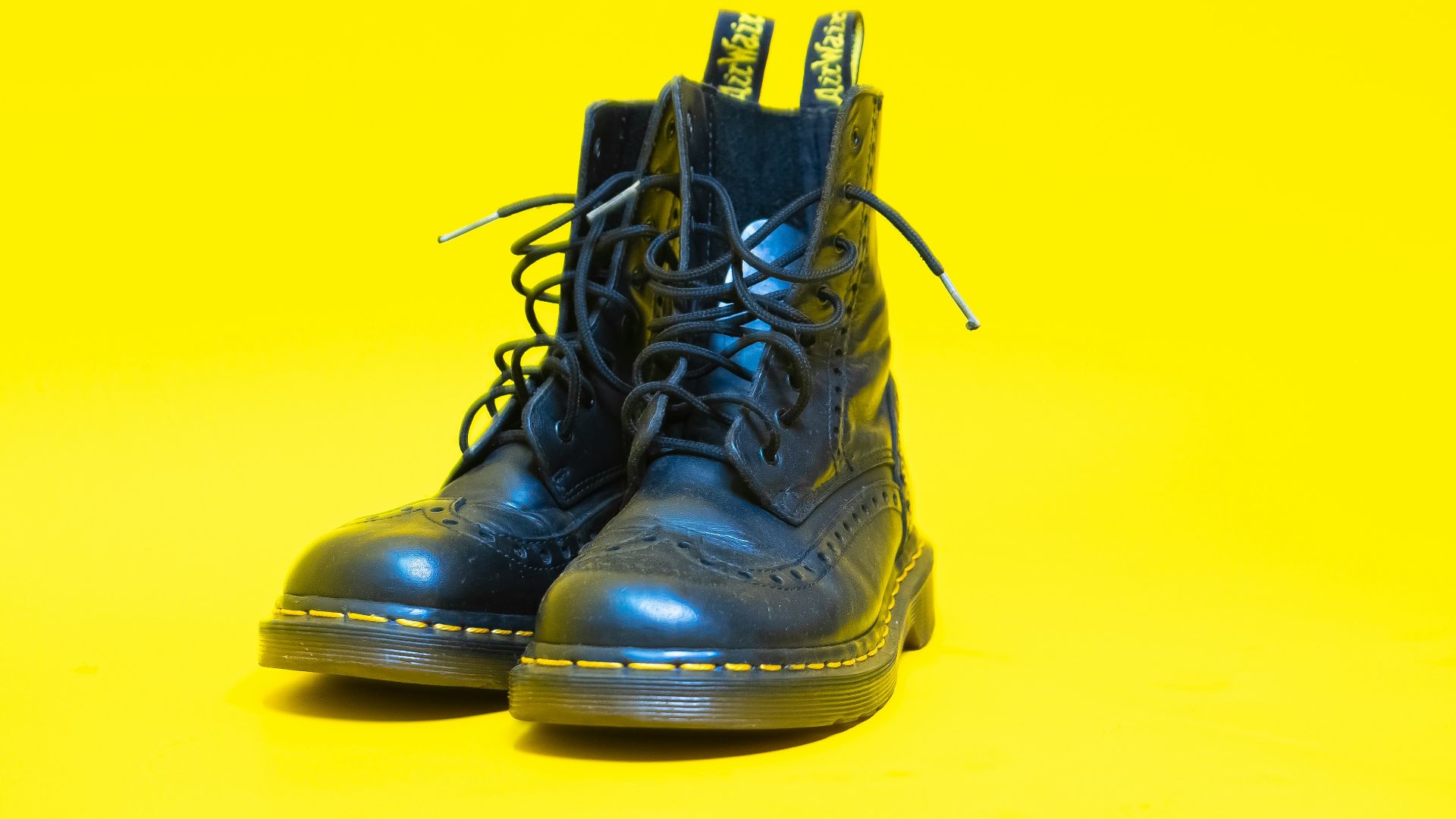 a pair of black boots