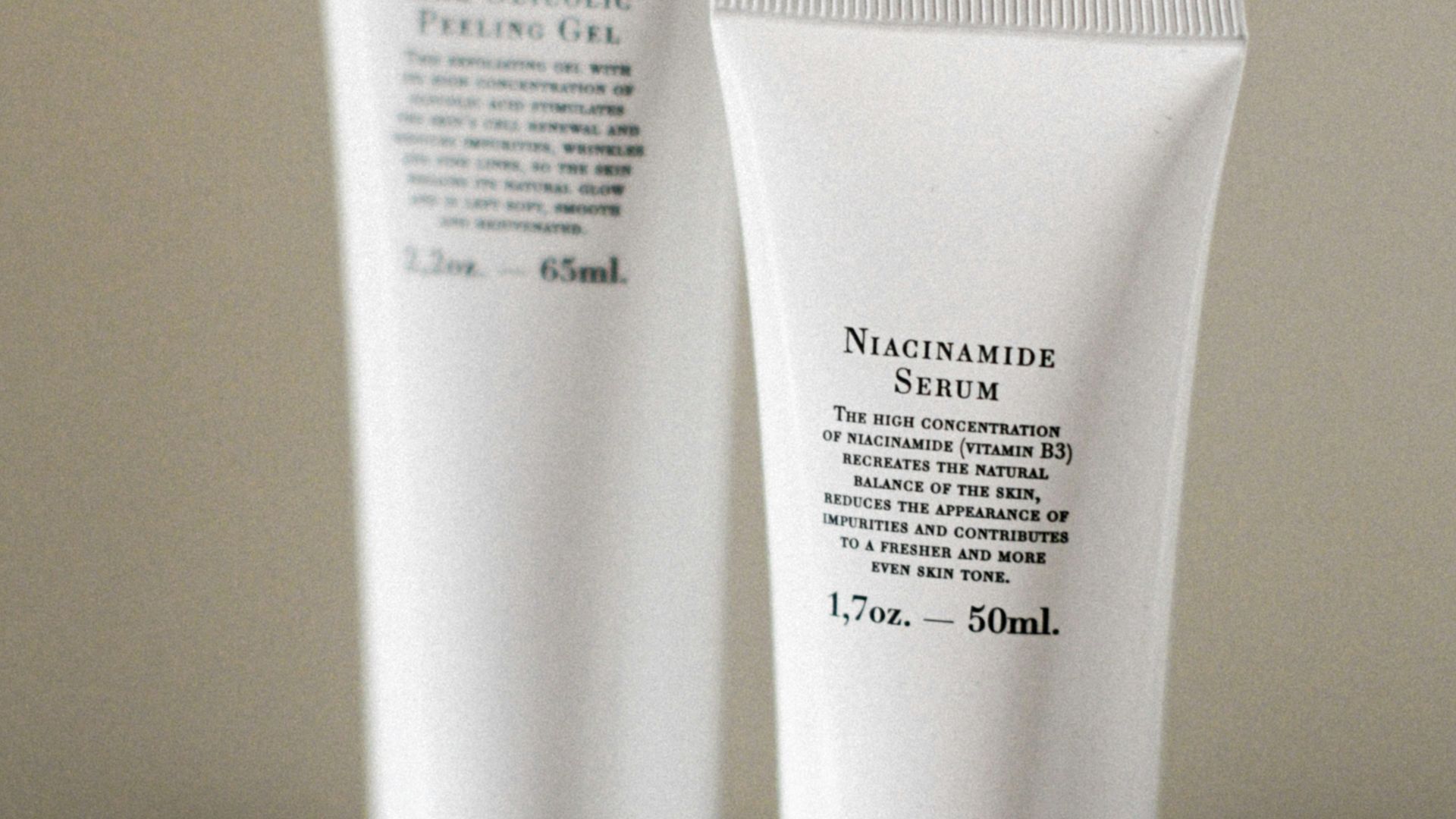 a couple of white tubes sitting on top of a table