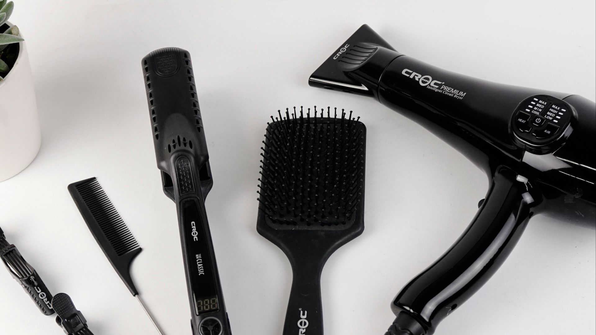 black hair brush