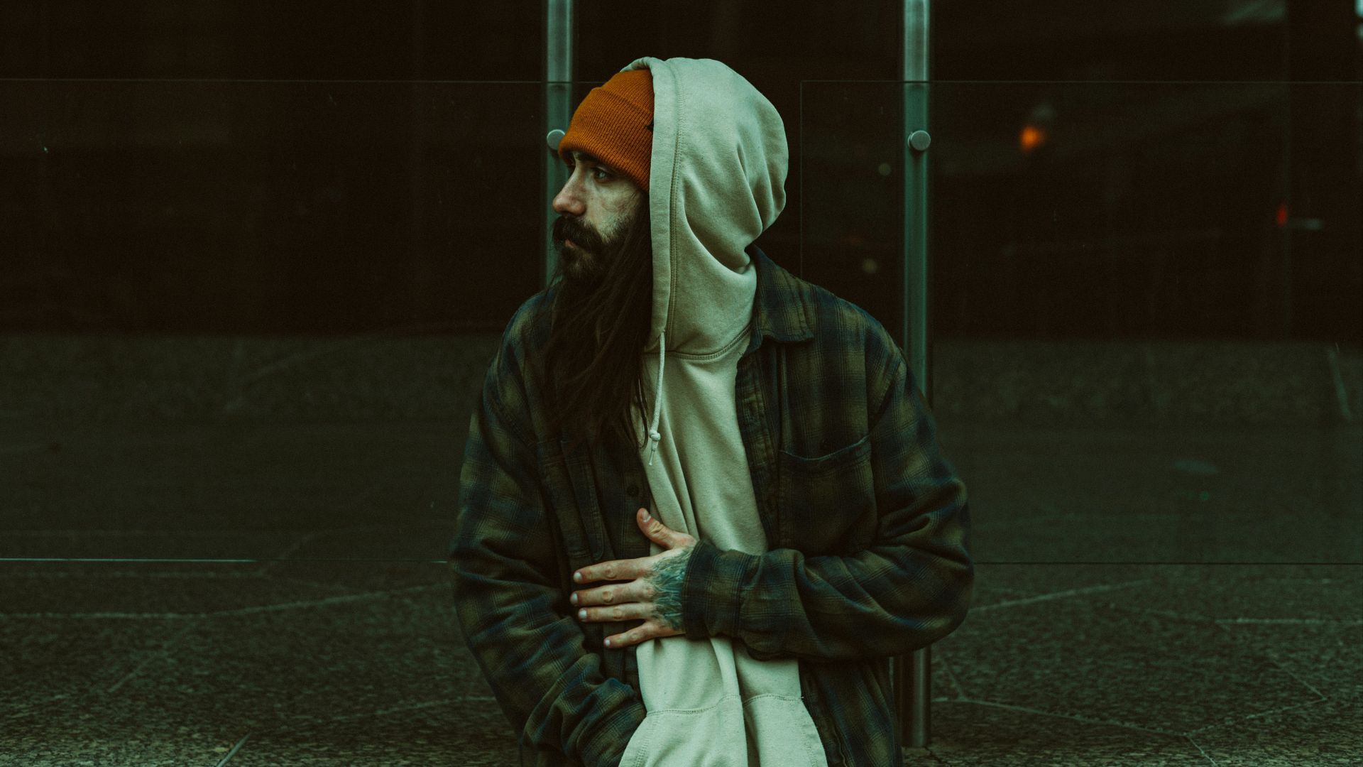 a man wearing a hoodie