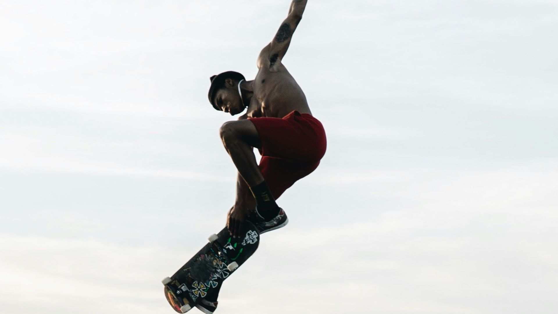 man doing skateboard tricks