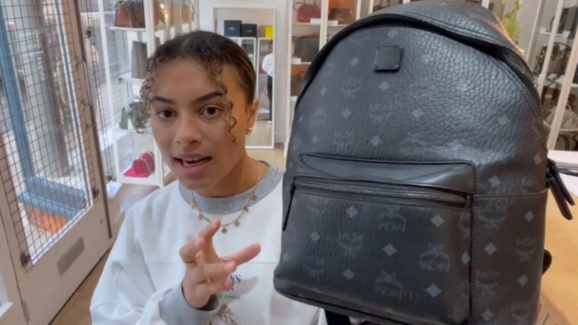 Mcm Logo Backpack