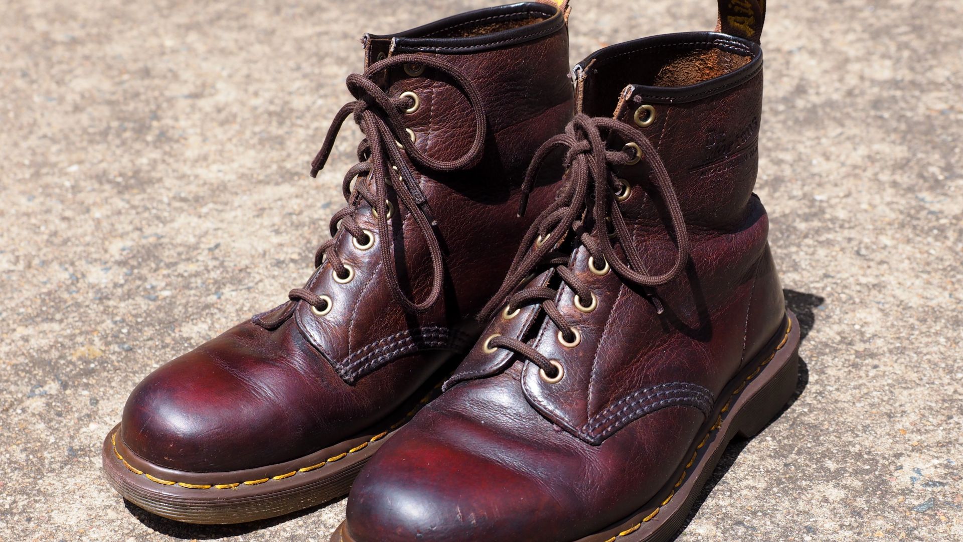 File:Pair of brown Dr Martens 1460 boots.jpg