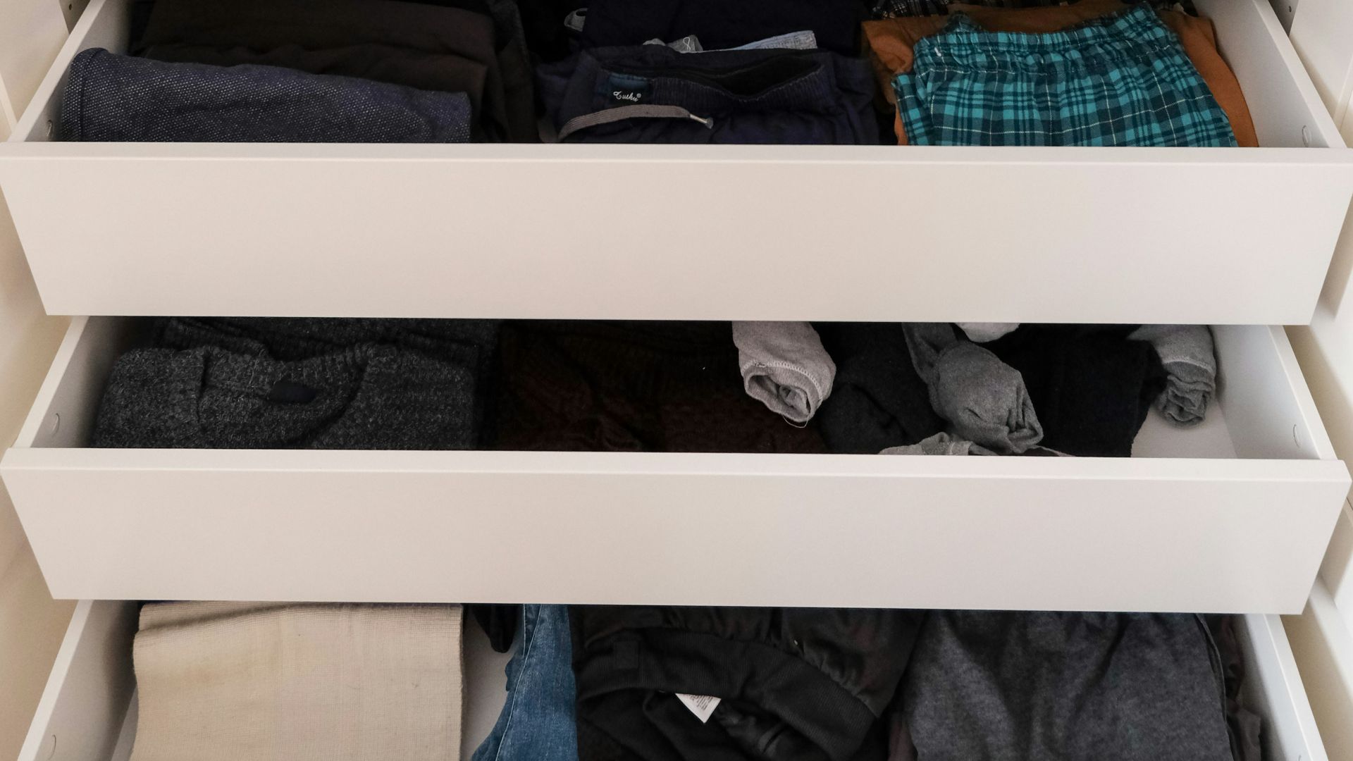 a closet full of clothes