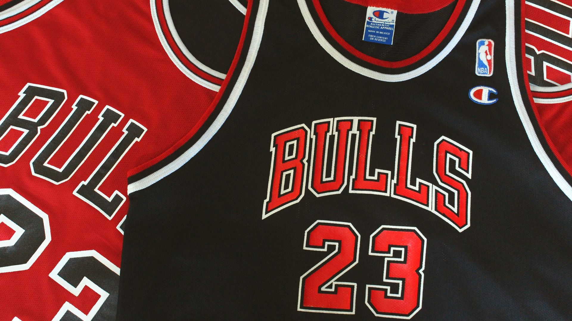 a close up of a basketball jersey with the number 23 on it