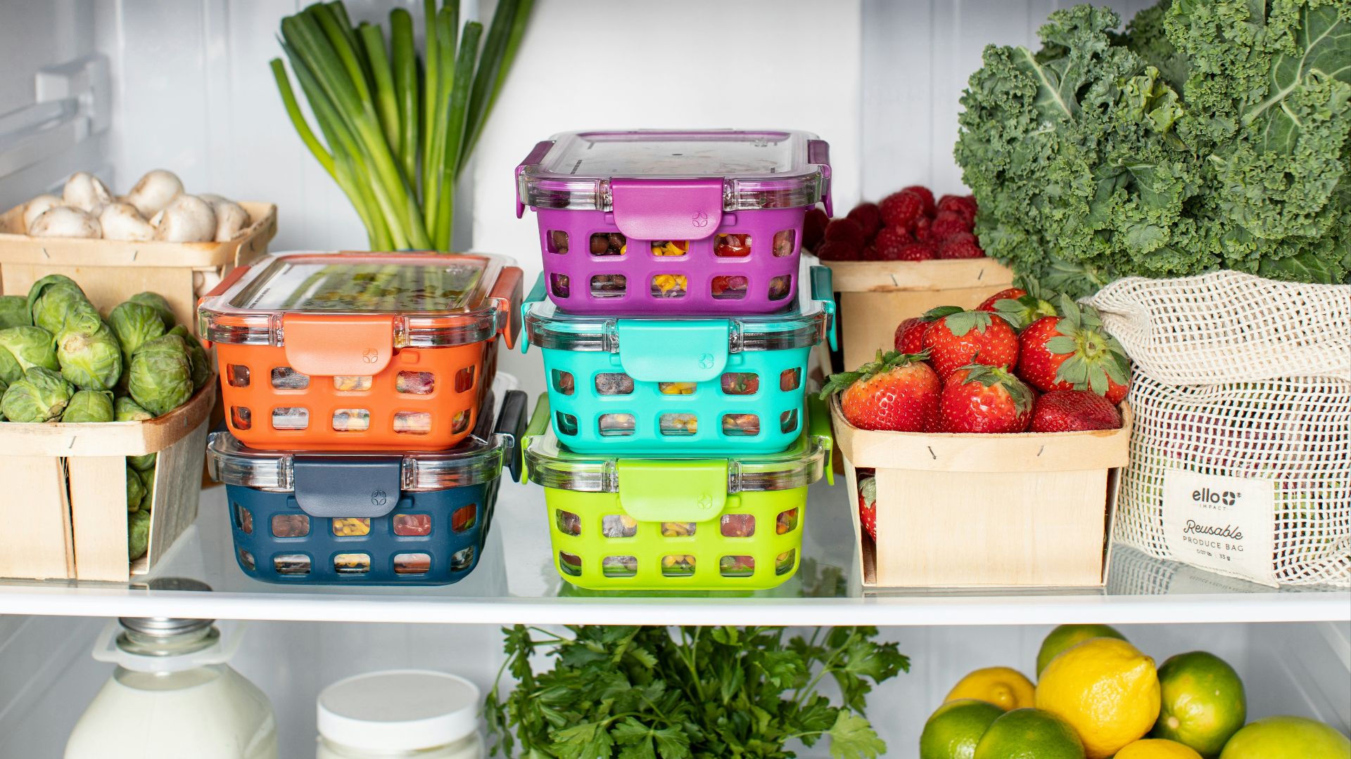 green and pink plastic container