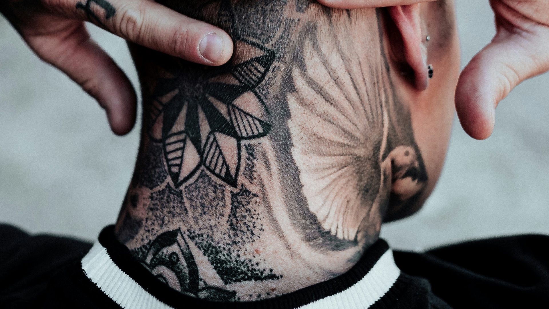 black floral tattoo