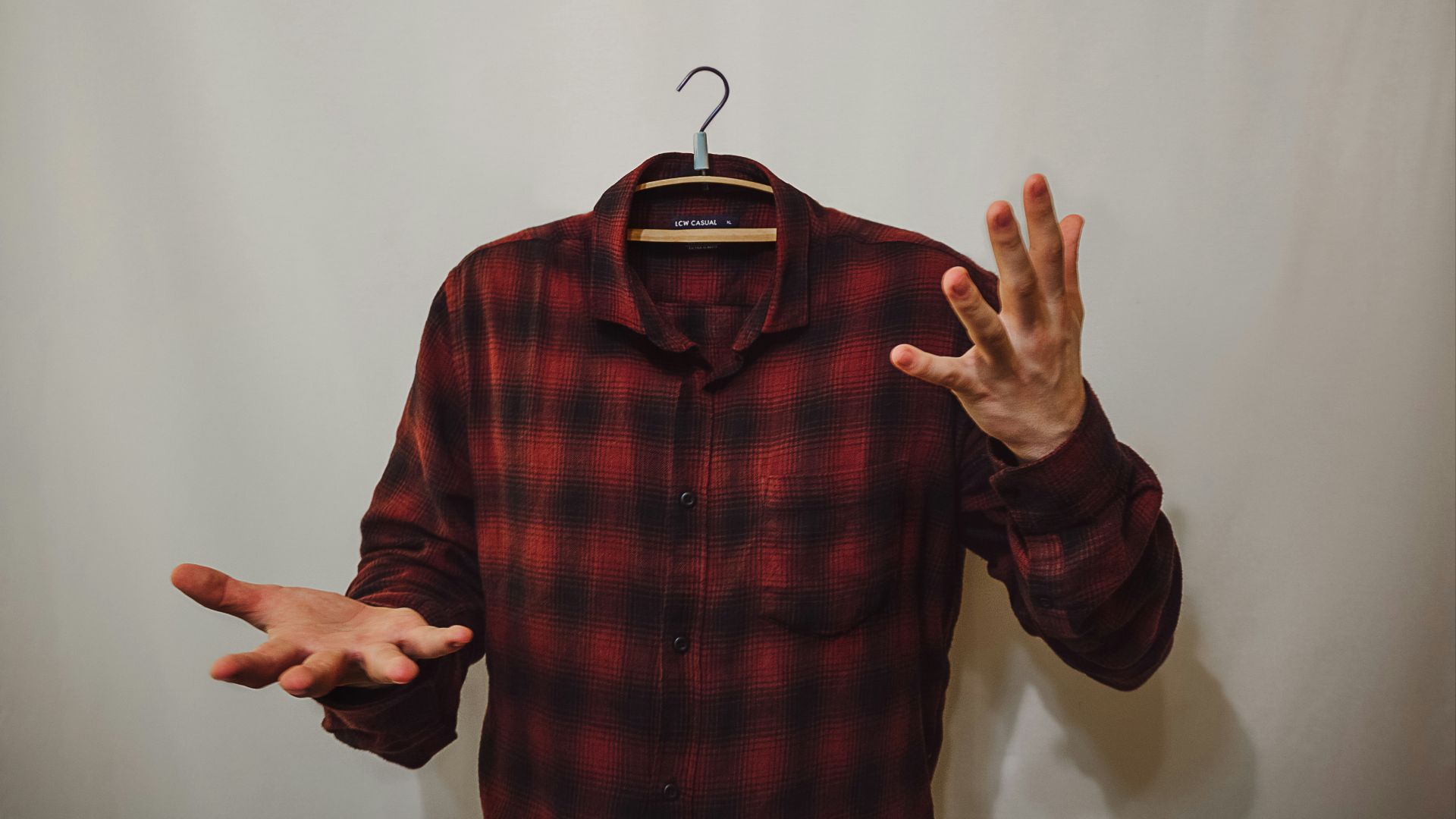 red and black plaid dress shirt