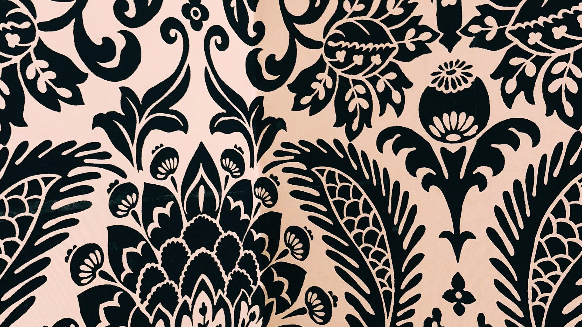 white and black damask textile