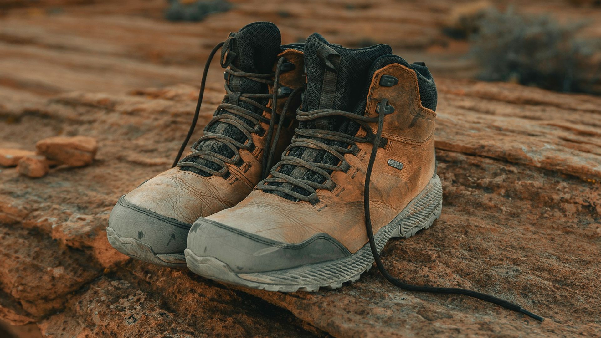 pair of brown leather boots