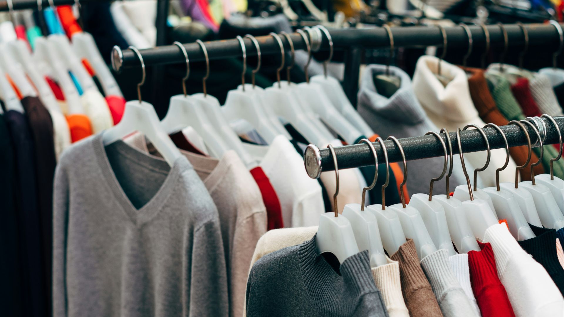 gray and white long sleeve shirt