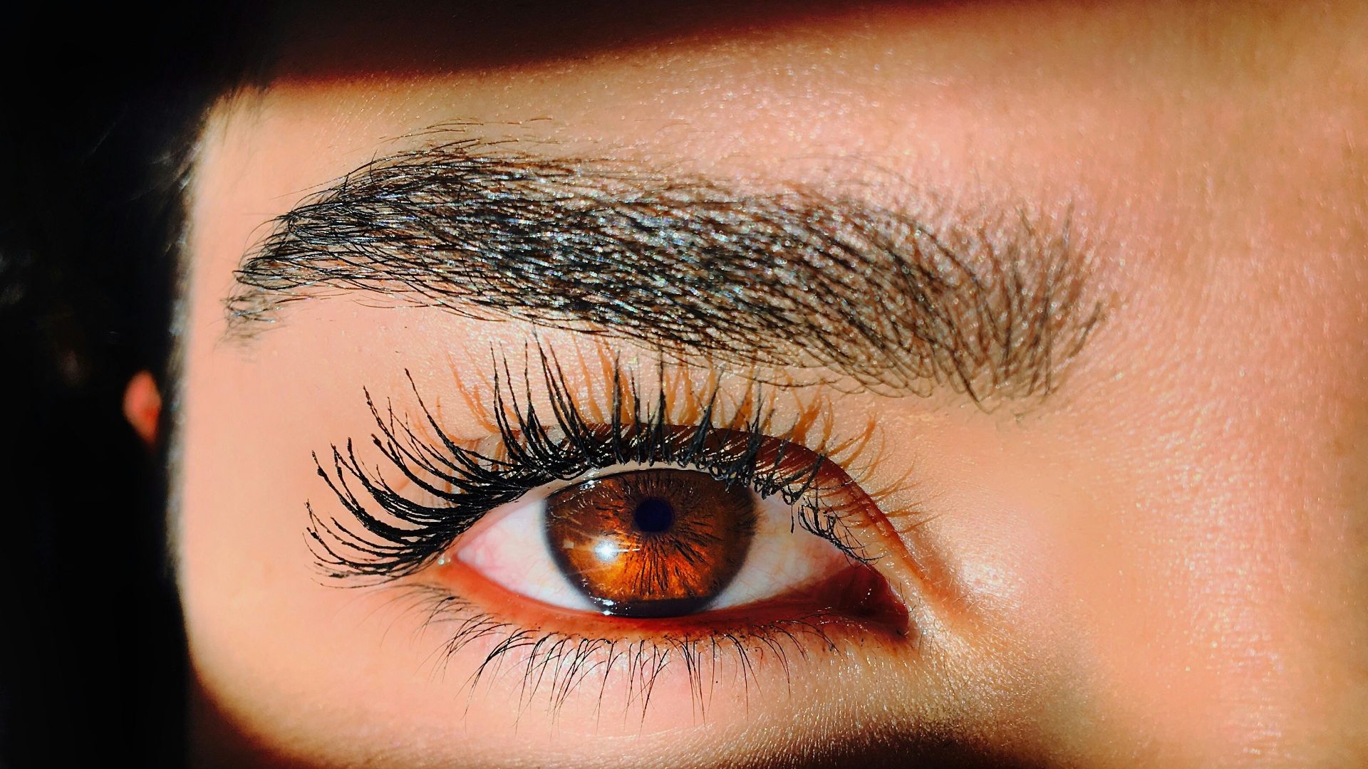 closeup photo of a woman's red eye