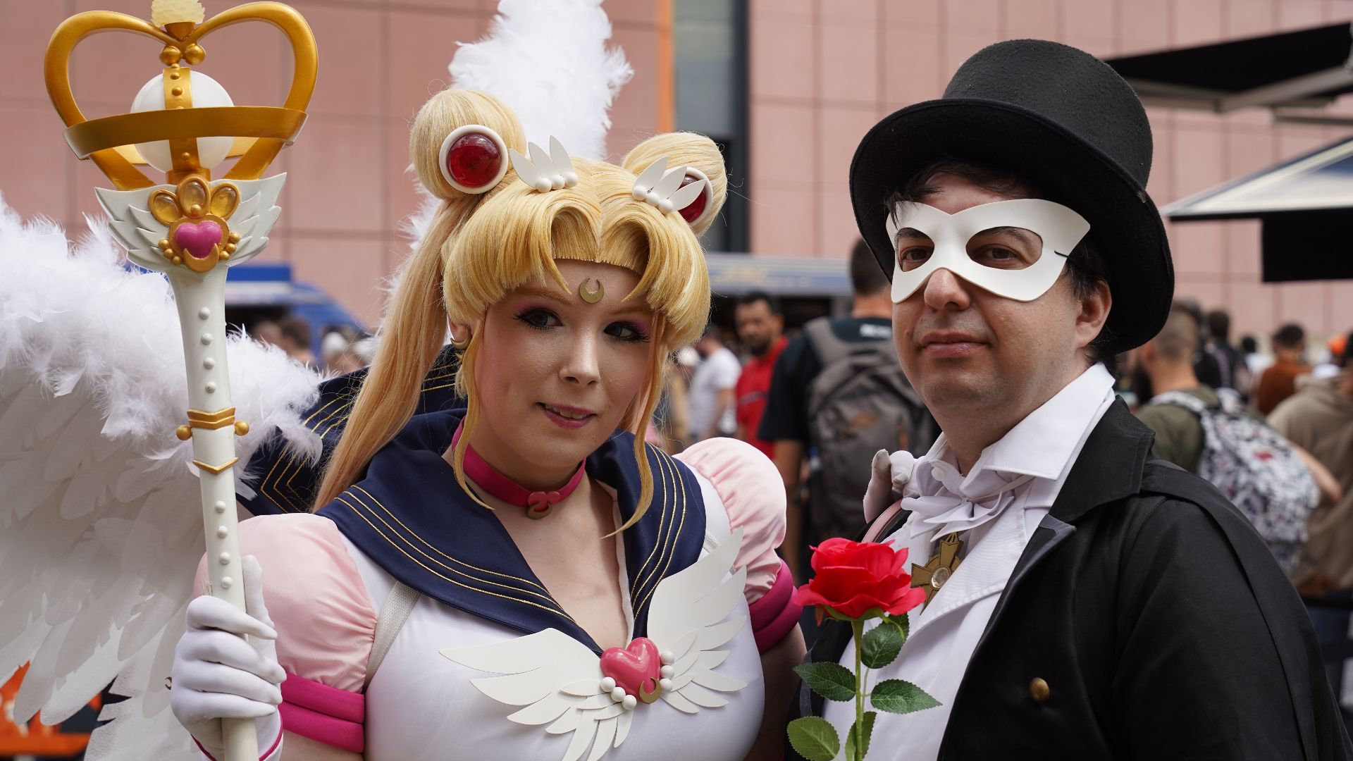 File:Japan Expo 2024 - Cosplay of Sailor Moon and Tuxedo Mask.jpg