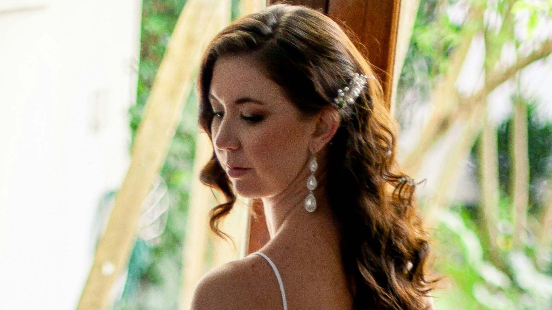 a woman in a white dress