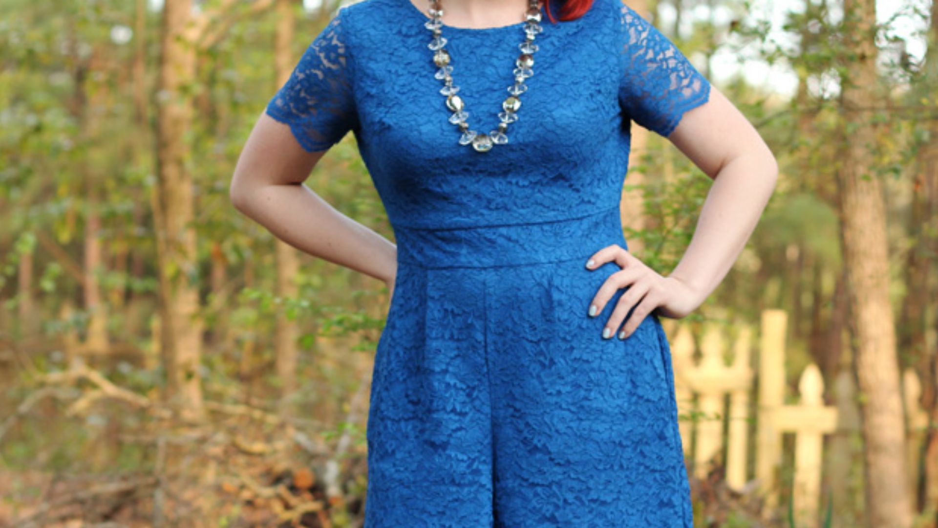 File:Blue Lace New York & Company Romper with Pointed White Bow Shoes (17996476273).jpg