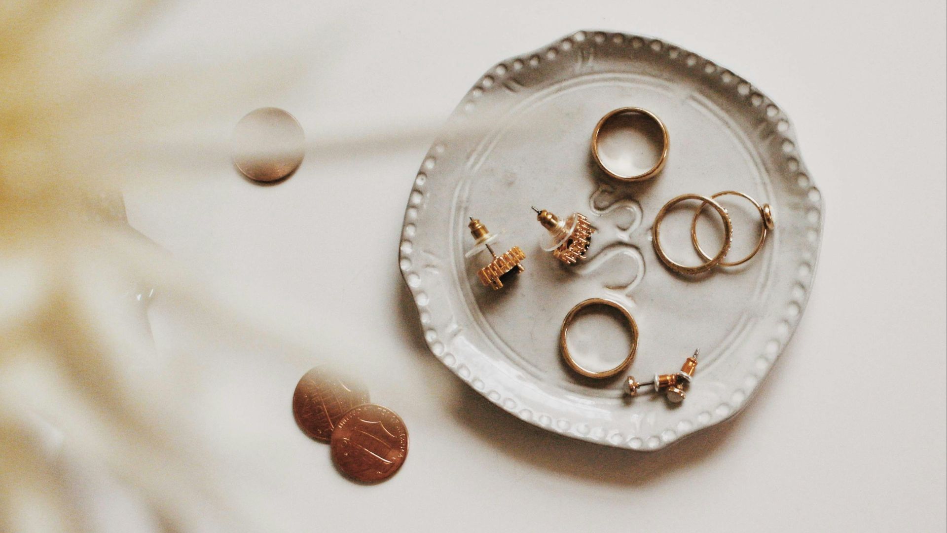 gold-colored jewelries