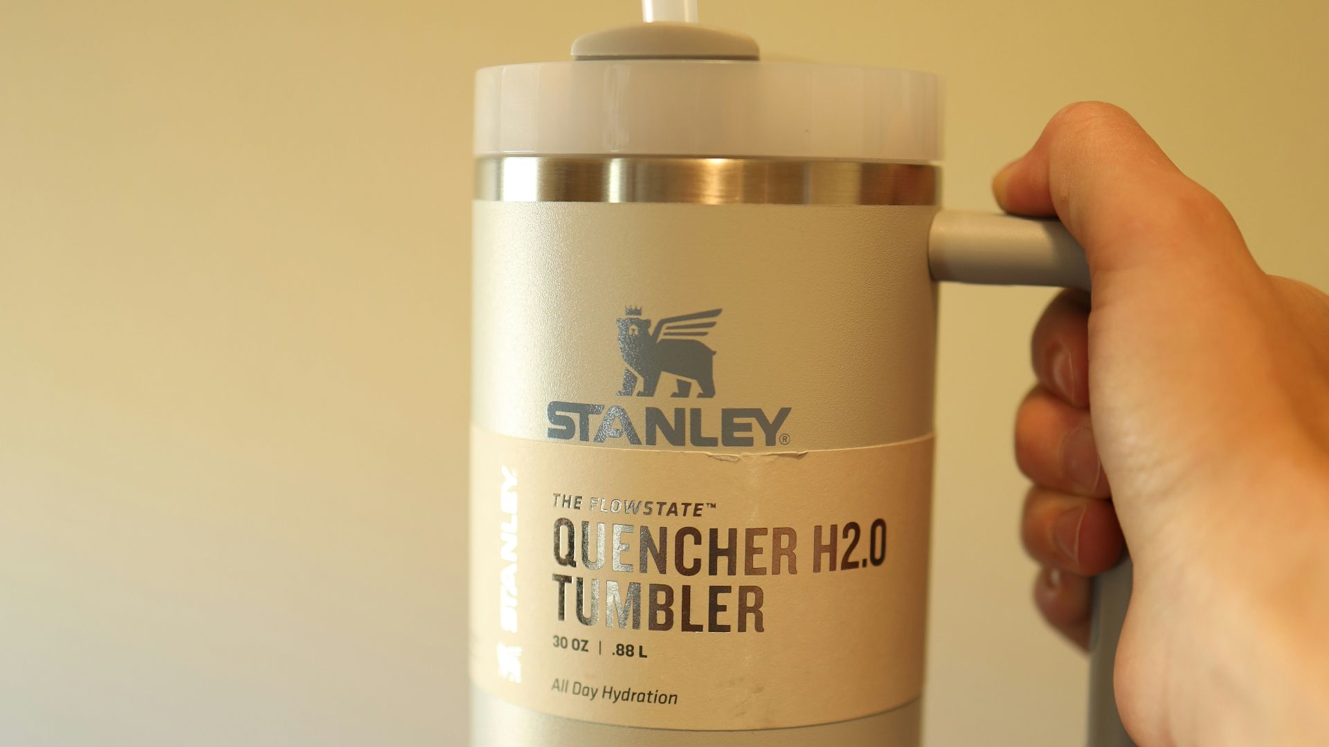 a person holding a coffee cup in their hand