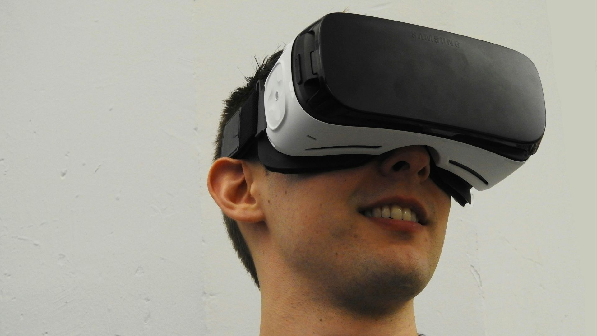 man wearing VR glass headset