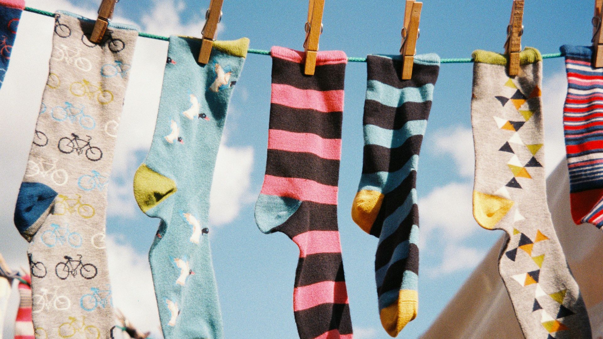 blue white and yellow socks