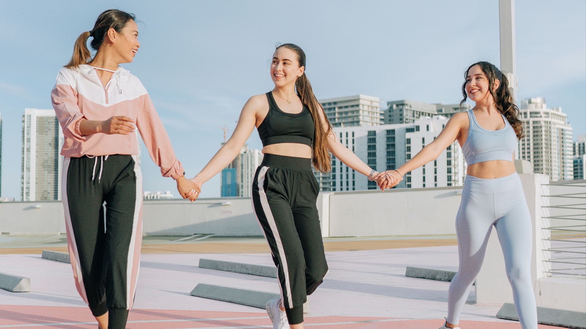 a group of people standing next to a woman