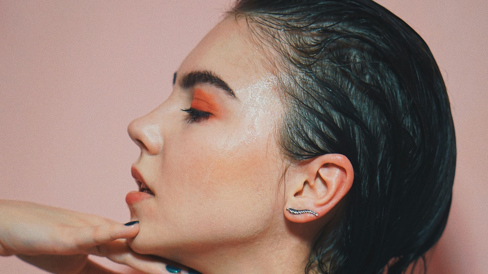 woman looking towards right