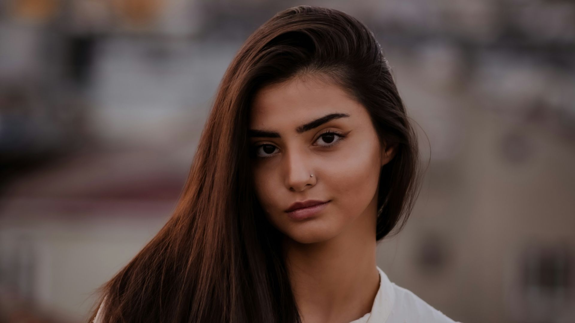 woman in white collared shirt