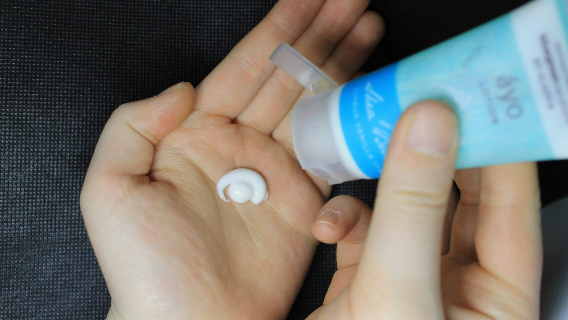 blue and white plastic bottle