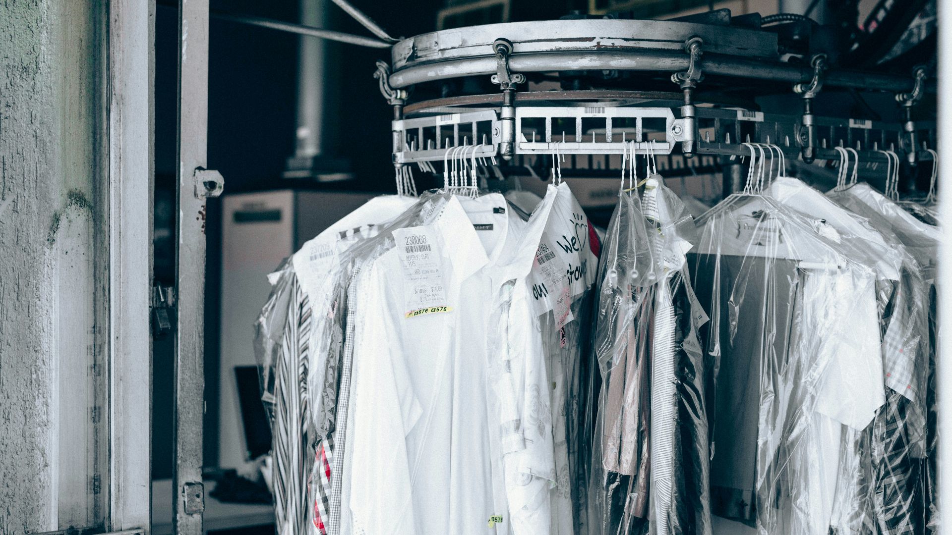 close-up photo of top hanged on rack