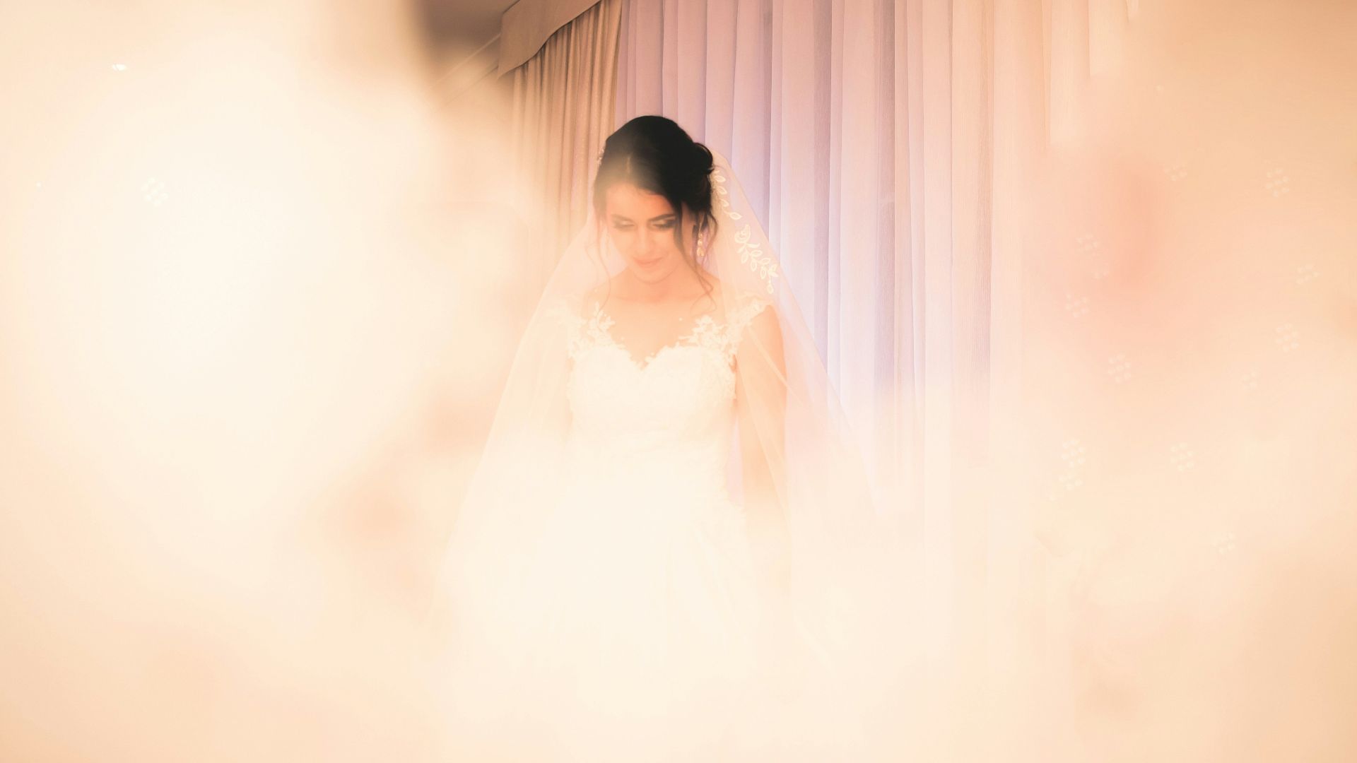 selective focus photography of woman in wedding dress